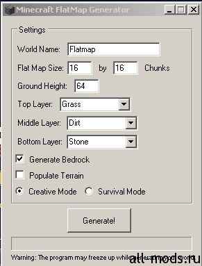  Minecraft FlatMap Generator   