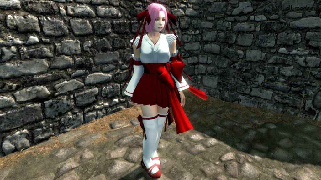  Skyrim      Ribbon Miko (CBBE)