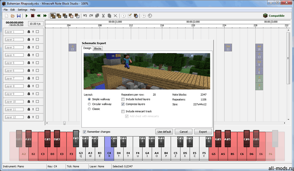 Музыка в майнкрафте из нотных блоков схемы
