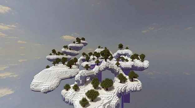 Minecraft 1.5.1  Frozen Floating Islands