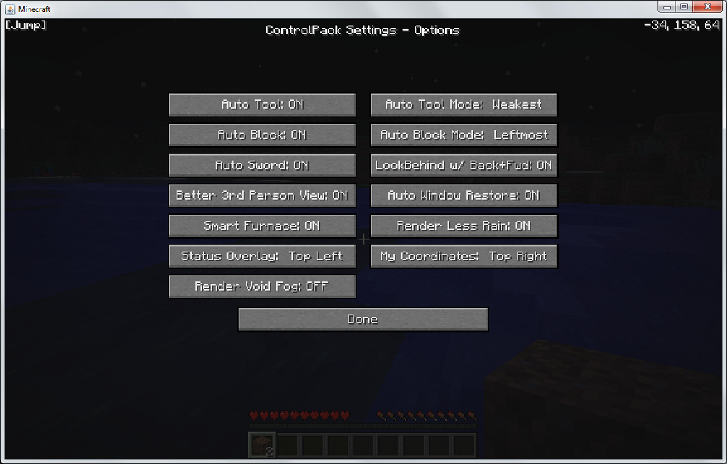  Minecraft 1.6.2  ControlPack