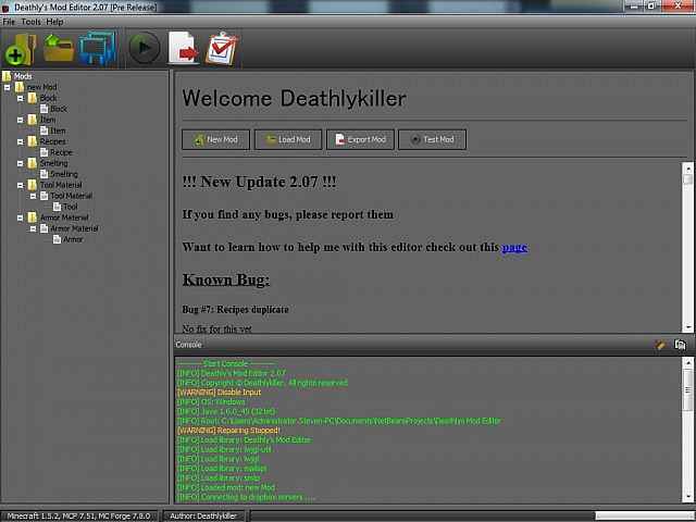  Minecraft 1.6.2  Deathlys Mod Editor