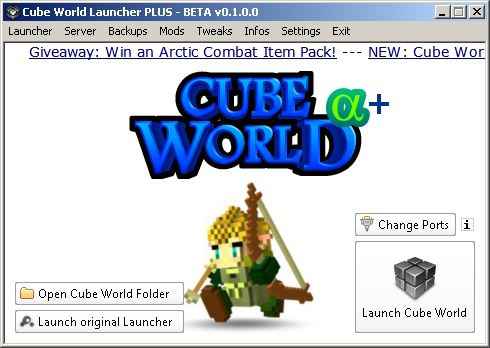 Мод Cube World — Launcher PLUS / Новый лаунчер