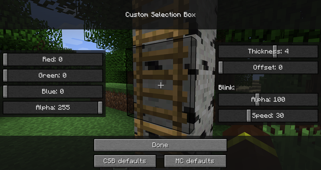  Minecraft  Custom Selection Box /    