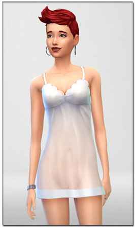  The Sims 4  Transparent White Negligee /   