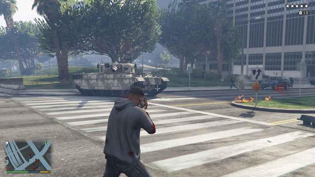 GTA 5     (Tanks Spawn at Five Stars)