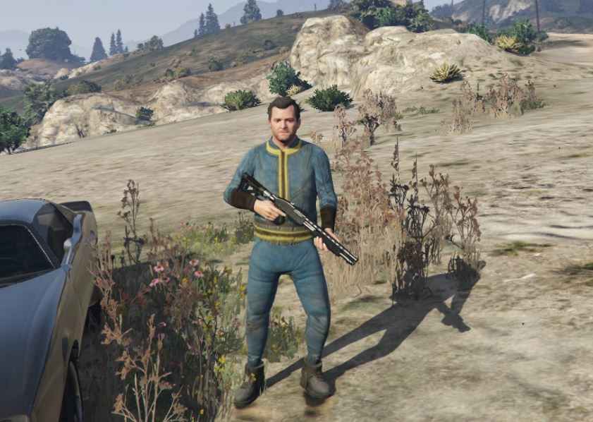  GTA 5    Fallout (Fallout suit for Micheal)