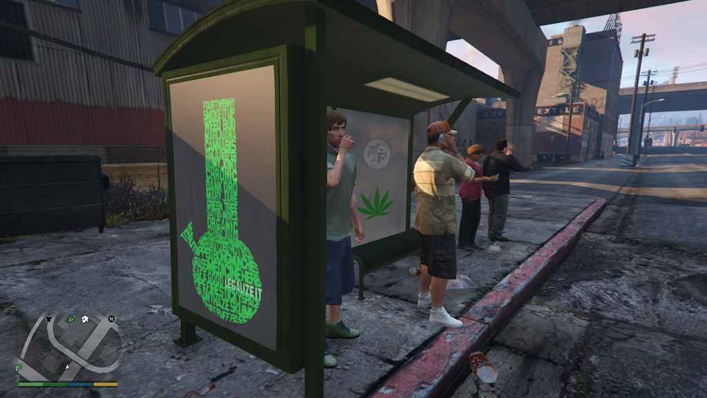  GTA 5     (Weed Bus Stop)