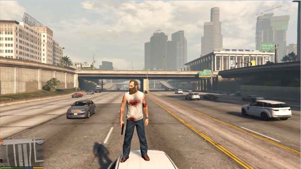  GTA 5       (Stand On Moving Cars)