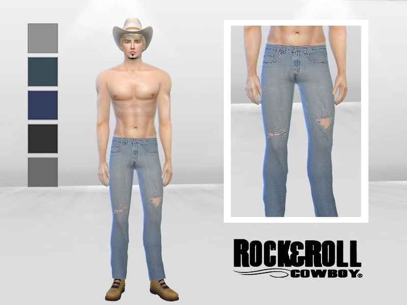  Sims 4     (Dusty Road Tattered Denim Jeans)