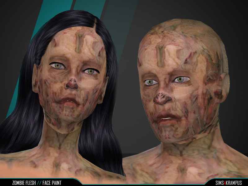  Sims 4  - (Zombie Flesh Face Paint)