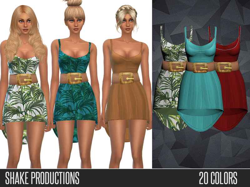  Sims 4      (ShakeProductions 39 3D Belted Dress)