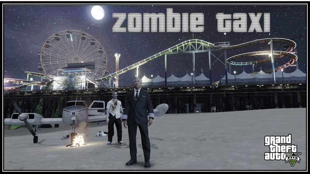  GTA 5    (Zombie Taxi)