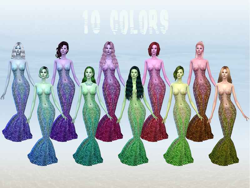  Sims 4    (Mermaid Costume)