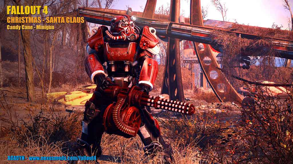 Мод Fallout 4 — Силовая броня Санты (Christmas — Santa Claus Power Armor)