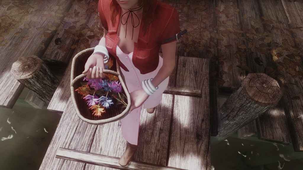 Мод Skyrim — Одежда цветочницы и прическа из Final Fantasy 7 (CBBE и UNP)