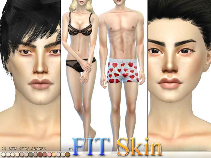 Мод Sims 4 — Недефолтный скин FIT Skin Overlay Asian