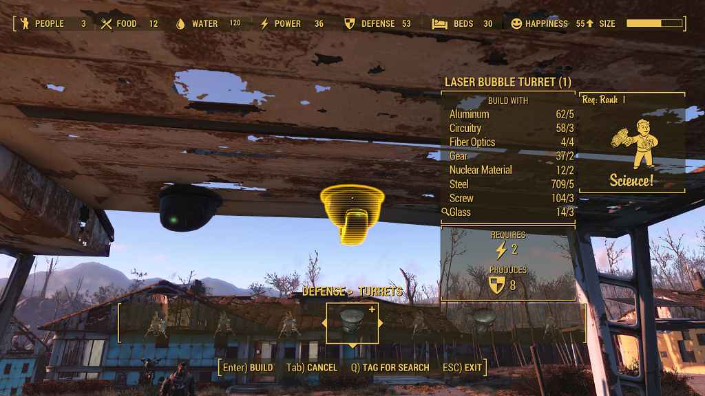 Fallout 4 — Потолочные турели